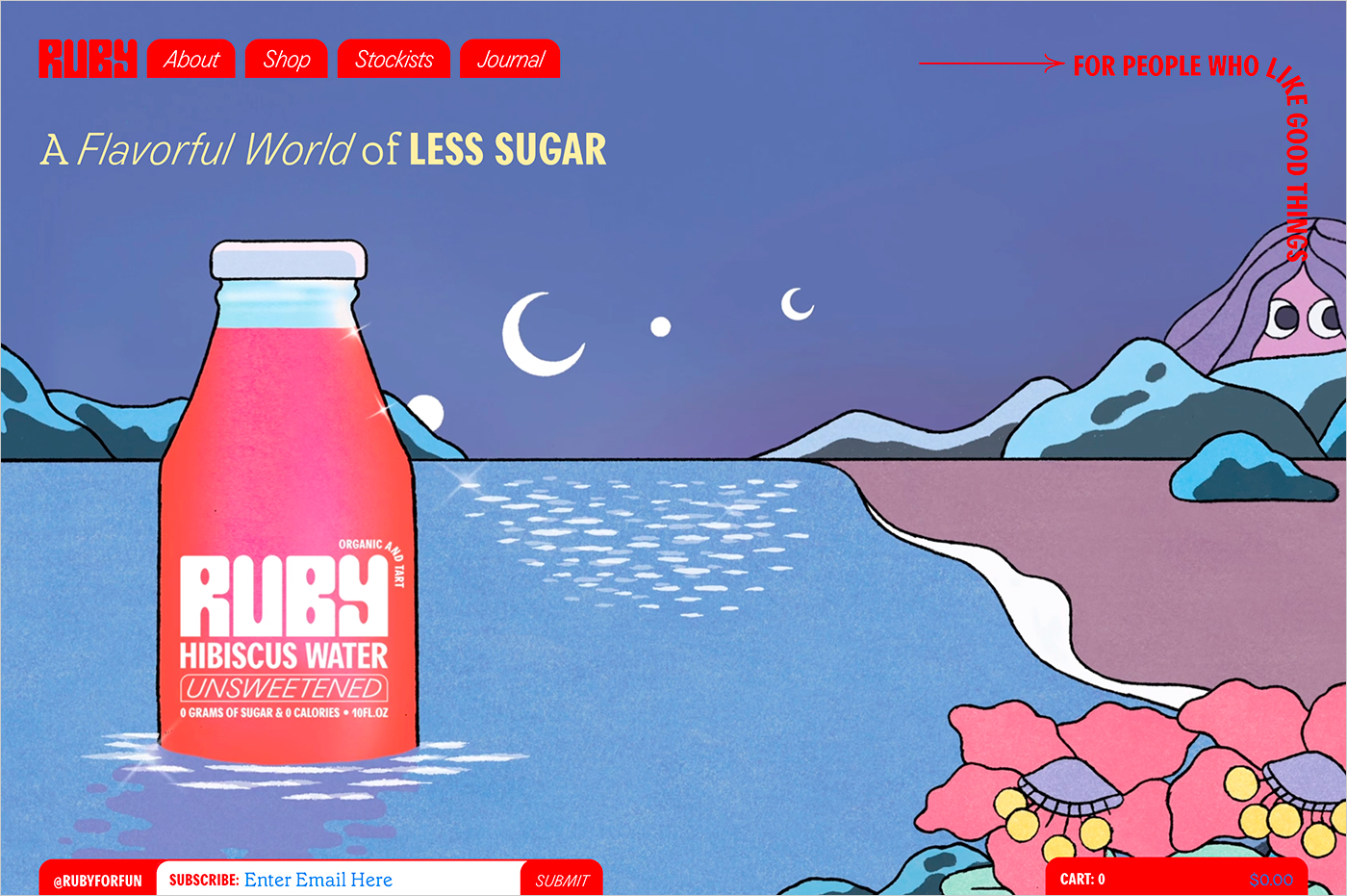 Ruby Hibiscus Waterウェブサイトの画面キャプチャ画像