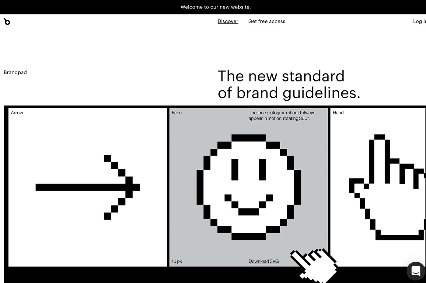 The brand guidelines platform — Brandpad™ウェブサイトの画面キャプチャ画像