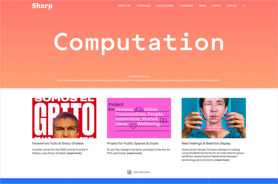 Sharp Typeウェブサイトの画面キャプチャ画像