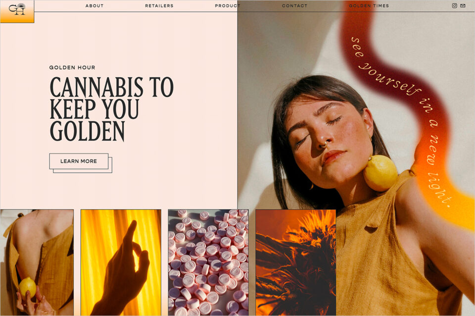 Golden Hour | Oklahoma marijuana productsウェブサイトの画面キャプチャ画像