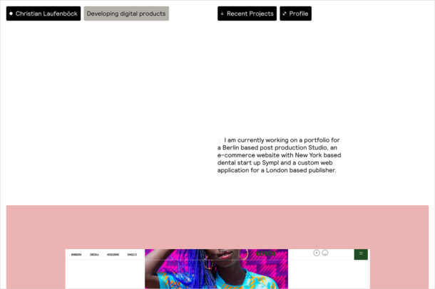 Christian Laufenböck • Design-oriented Developerウェブサイトの画面キャプチャ画像