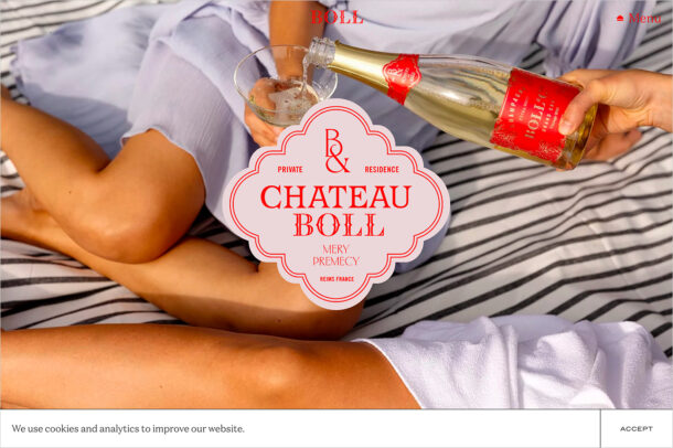 Château Boll • Boutique luxury hotel in the french Champagne areaウェブサイトの画面キャプチャ画像