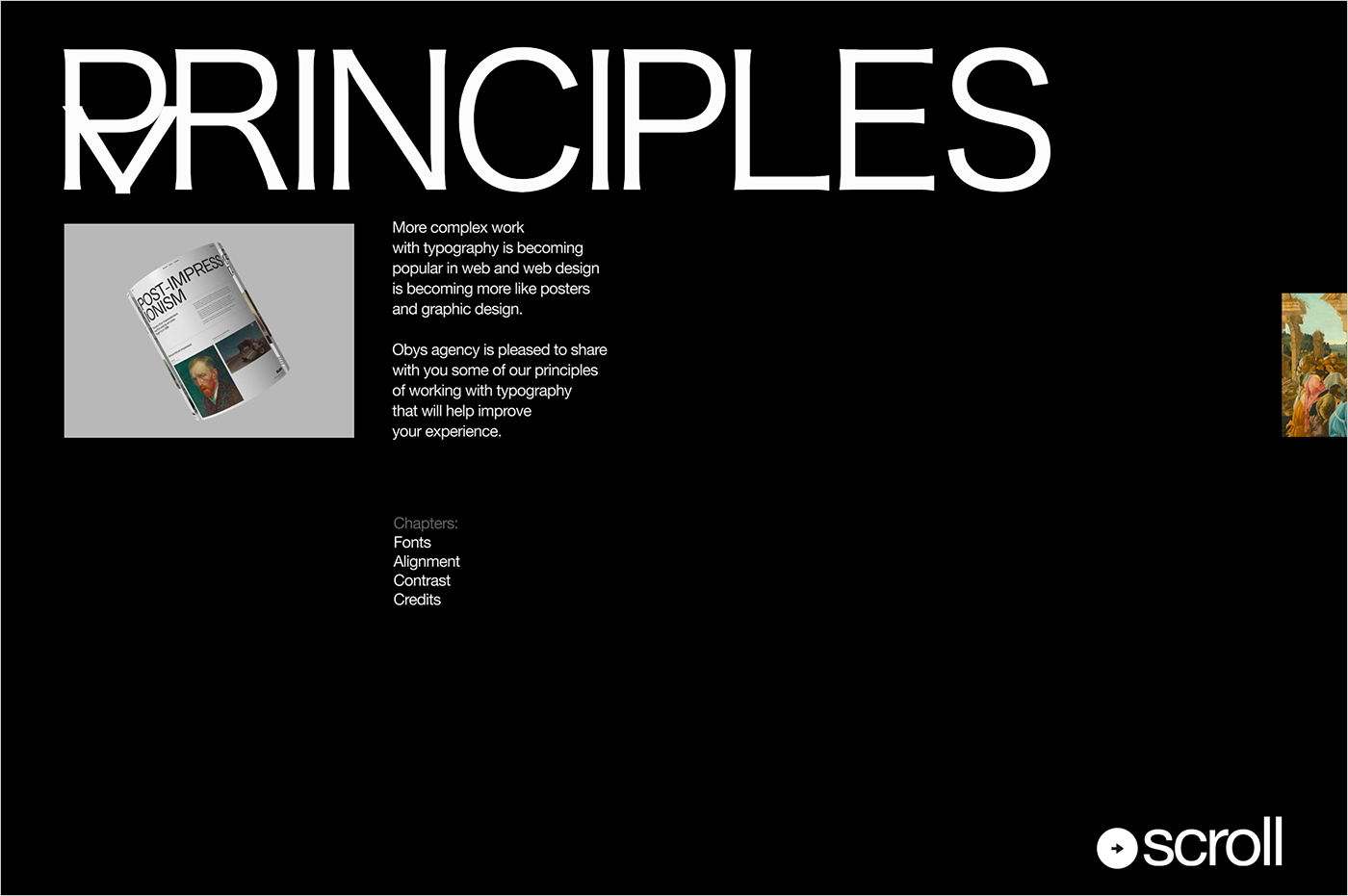 Typography Principles.ウェブサイトの画面キャプチャ画像