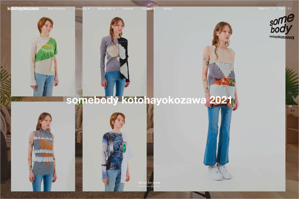 kotohayokozawaウェブサイトの画面キャプチャ画像