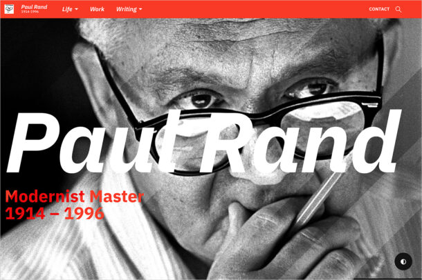 Paul Rand: Modernist Master 1914-1996ウェブサイトの画面キャプチャ画像