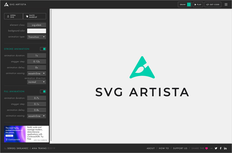 SVG Artistaウェブサイトの画面キャプチャ画像