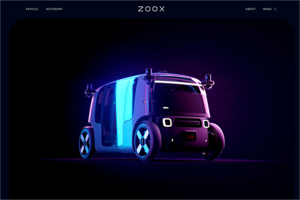 The future is for riders – Zooxウェブサイトの画面キャプチャ画像
