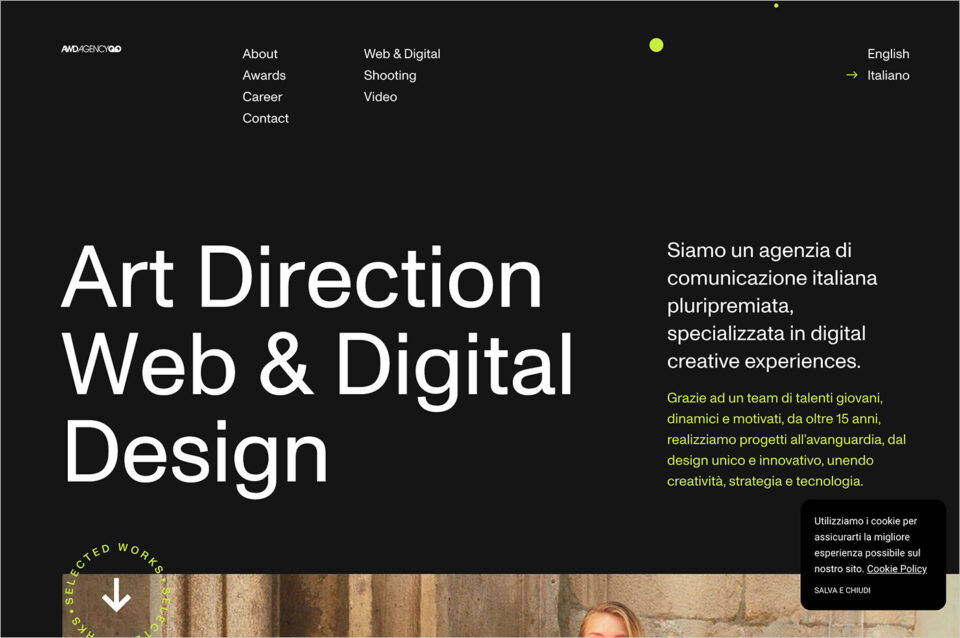 Awd Agency – Art Direction, Web & Digital, Designウェブサイトの画面キャプチャ画像