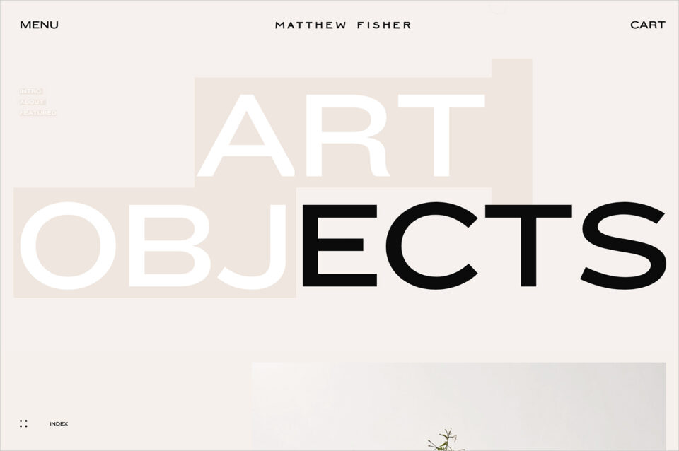 Matthew Fisher / Art Objects ©2021ウェブサイトの画面キャプチャ画像