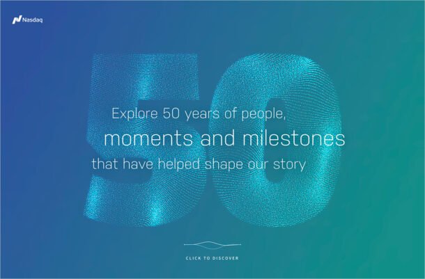 Nasdaq 50: Frontier of the Futureウェブサイトの画面キャプチャ画像