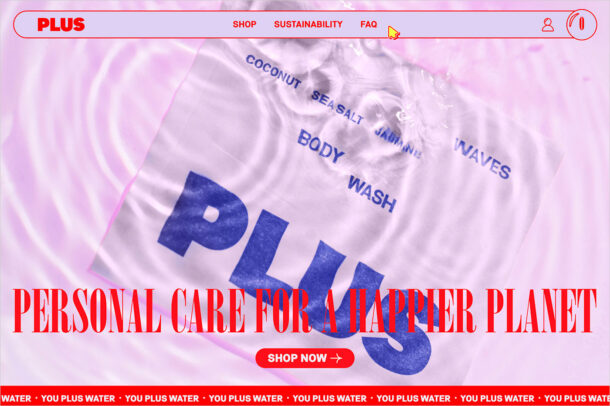 Plus | Personal Care for a Happier Planet – Plus Products Incウェブサイトの画面キャプチャ画像