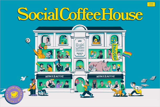 Social Coffee Houseウェブサイトの画面キャプチャ画像