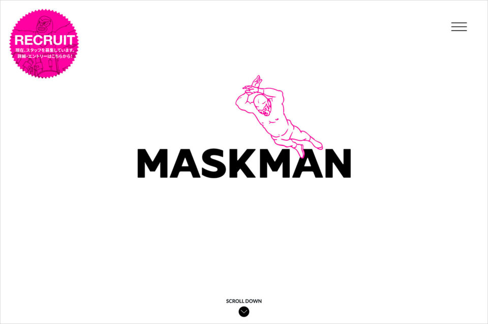 MASKMAN inc.ウェブサイトの画面キャプチャ画像