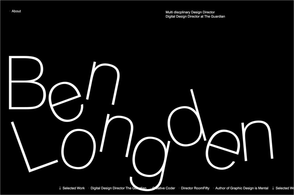 Ben Longden Designウェブサイトの画面キャプチャ画像