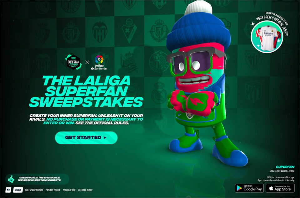 GreenPark SuperFan Studioウェブサイトの画面キャプチャ画像