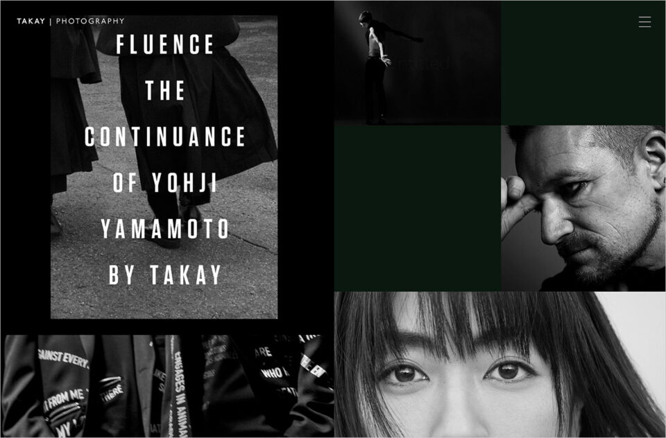 Takay Photographyウェブサイトの画面キャプチャ画像