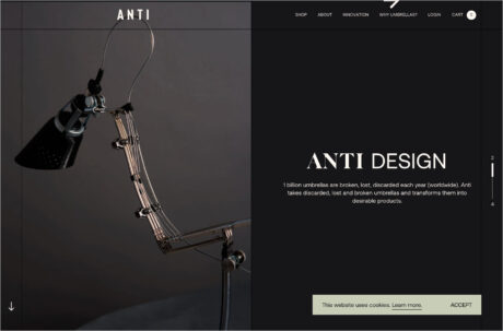 Antiウェブサイトの画面キャプチャ画像
