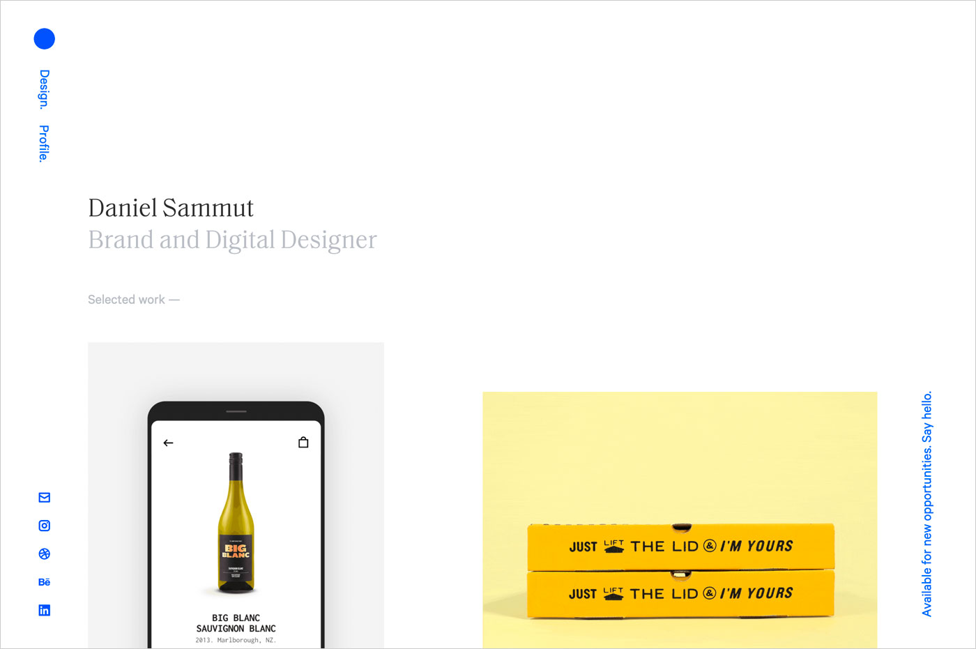 Daniel Sammut — Selected Workウェブサイトの画面キャプチャ画像