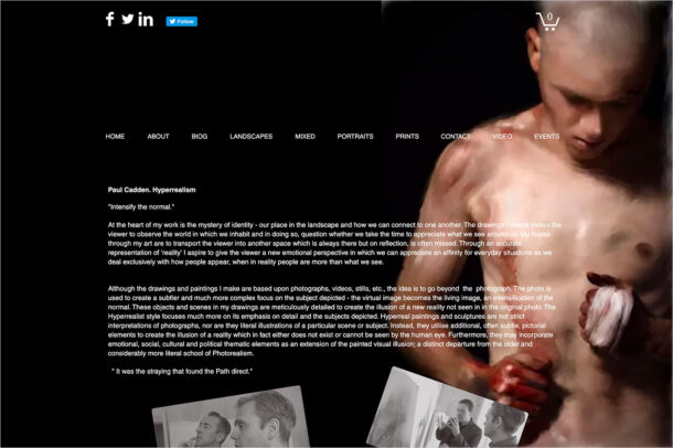 Paul Caddenウェブサイトの画面キャプチャ画像