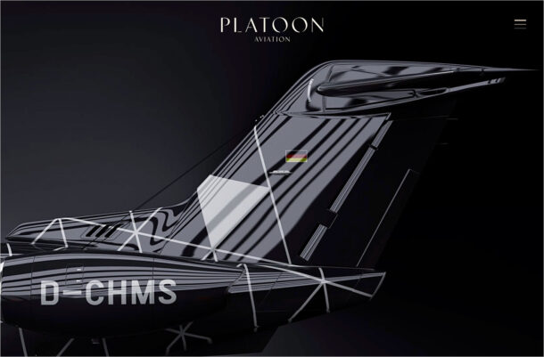 PLATOON Aviation – Your Home in the Skyウェブサイトの画面キャプチャ画像