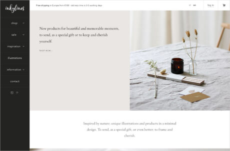 inkylines – Detailed illustrations in a minimalistic designウェブサイトの画面キャプチャ画像