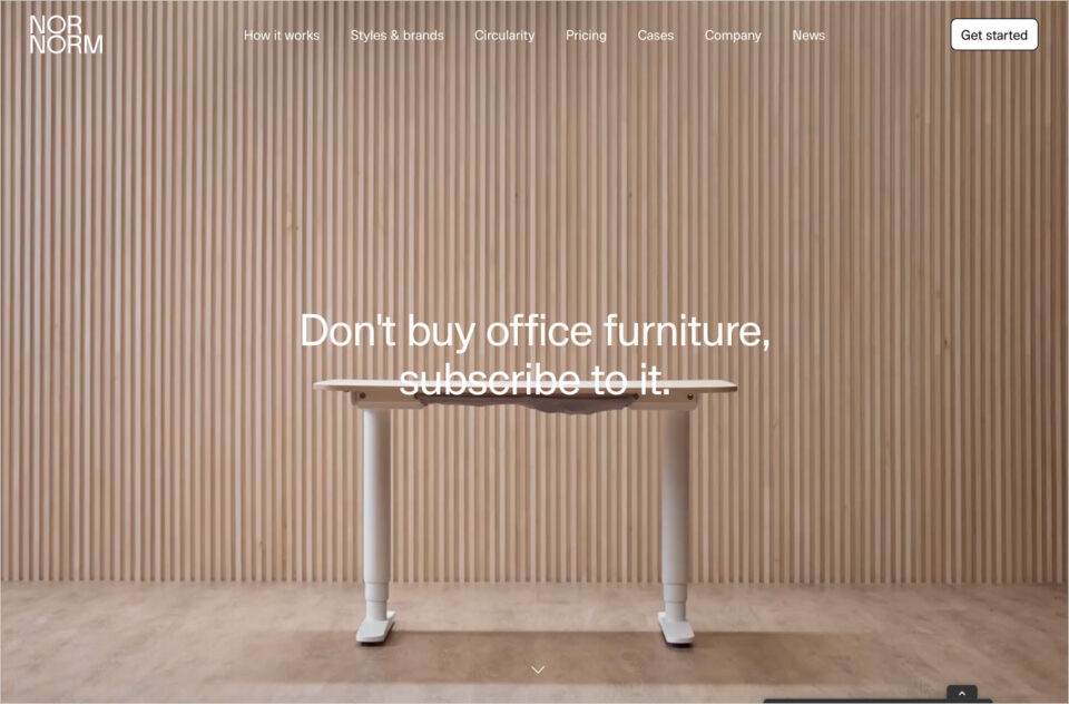 Why buy office furniture when you can subscribe to it? – NORNORMウェブサイトの画面キャプチャ画像