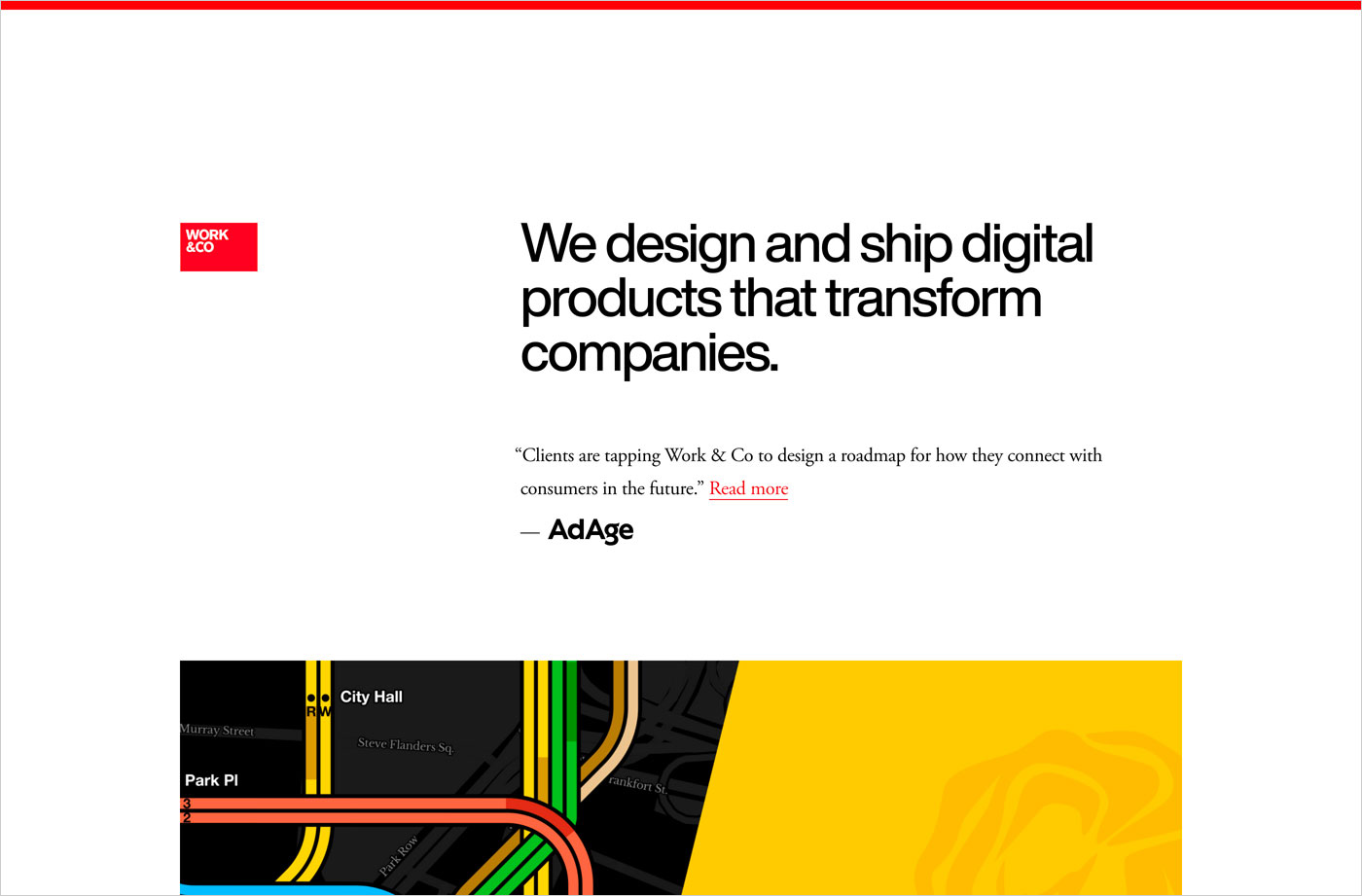 Work & Co | Digital Product Agencyウェブサイトの画面キャプチャ画像