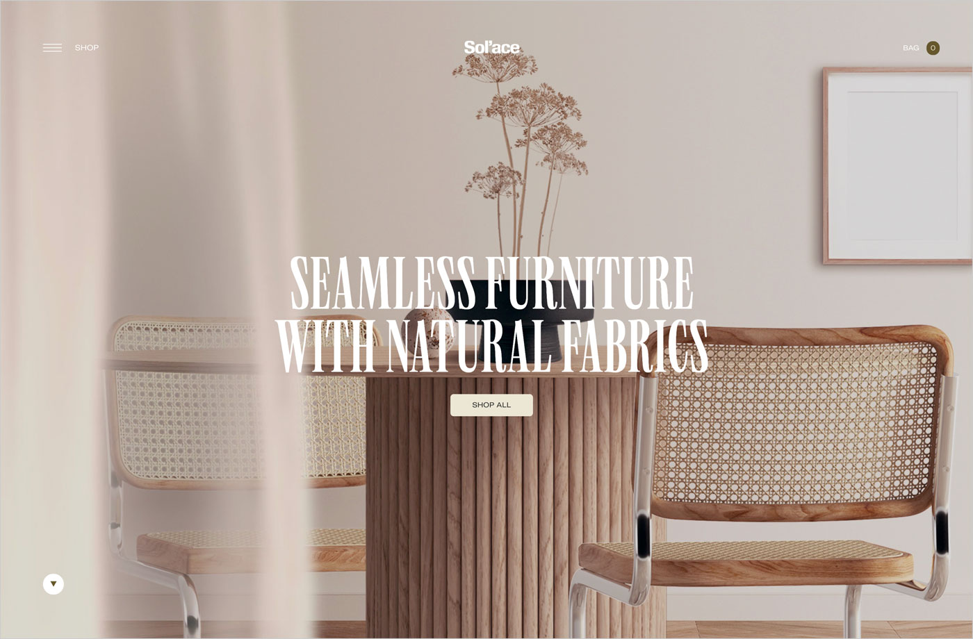 Seamless Furnitures | Sol’aceウェブサイトの画面キャプチャ画像