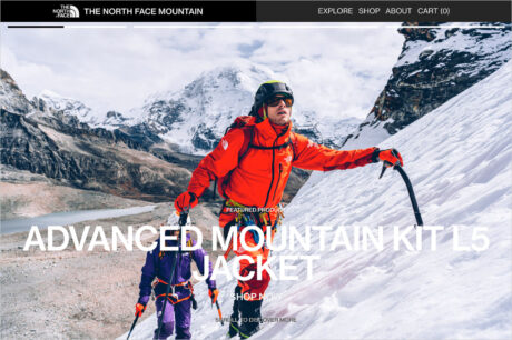 THE NORTH FACE MOUNTAINウェブサイトの画面キャプチャ画像