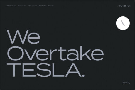 TURING株式会社 – We overtake TESLA.ウェブサイトの画面キャプチャ画像