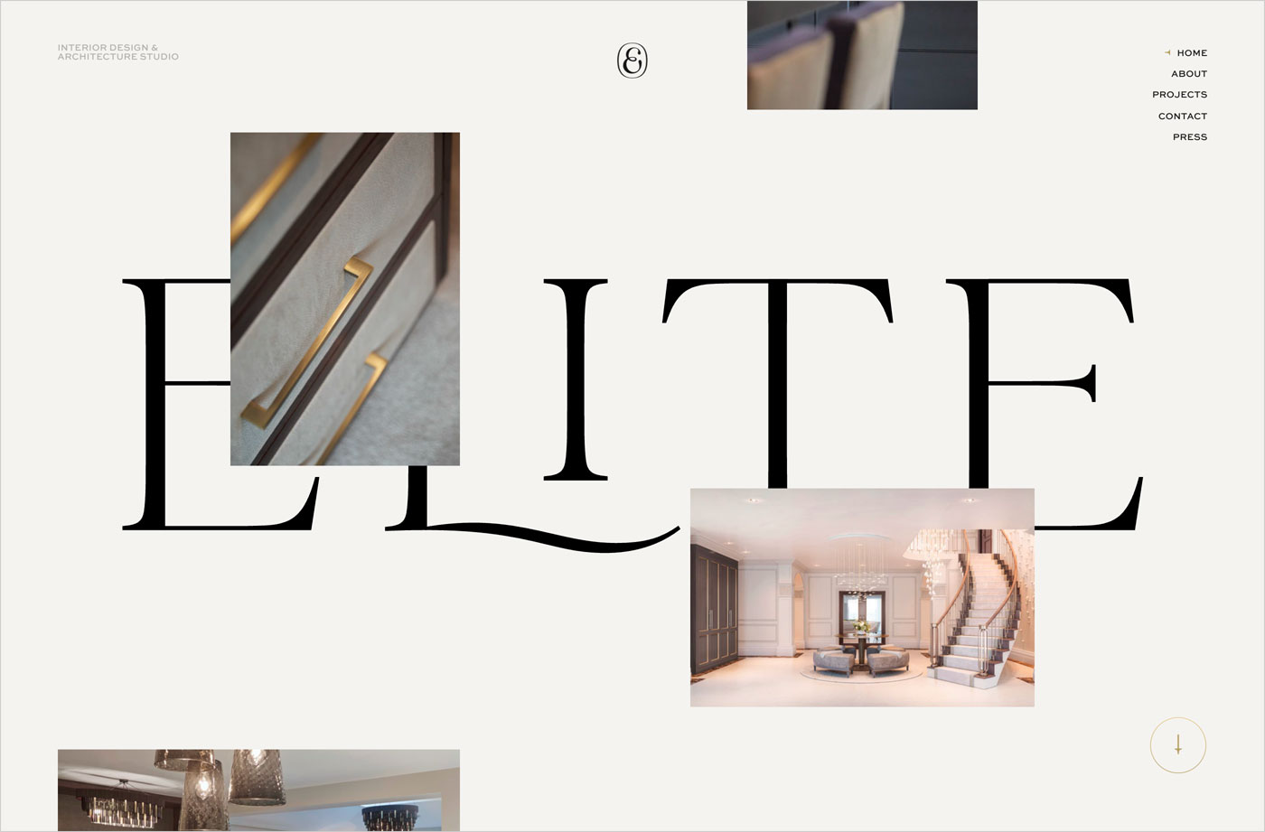 Elite Design Studioウェブサイトの画面キャプチャ画像