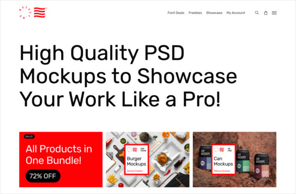PSD Mockups & Graphic Design Freebies — Mr.Mockupウェブサイトの画面キャプチャ画像
