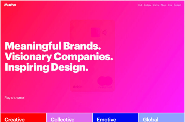 Mucho | Branding, Packaging, and Graphic Designウェブサイトの画面キャプチャ画像