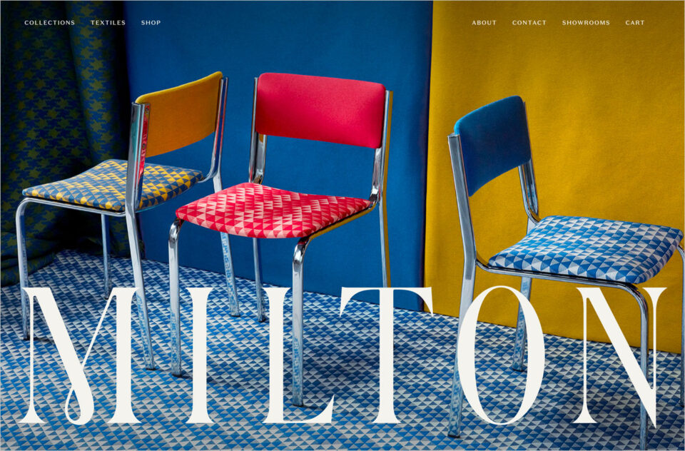 Milton Textilesウェブサイトの画面キャプチャ画像