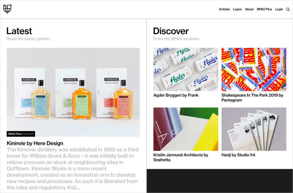 BP&O – Branding, Packaging and Opinionウェブサイトの画面キャプチャ画像