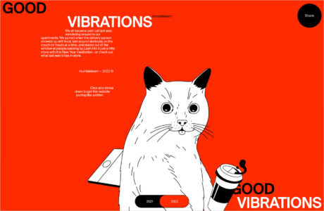 A digital cat meditation by Humbleteamウェブサイトの画面キャプチャ画像