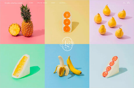 fruits and season | ONLINE STOREウェブサイトの画面キャプチャ画像