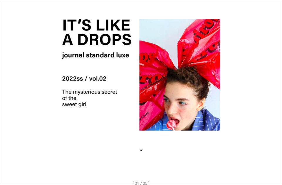 IT’S LIKE A DROPS vol.02｜journal standard luxe – BAYCREW’S STOREウェブサイトの画面キャプチャ画像