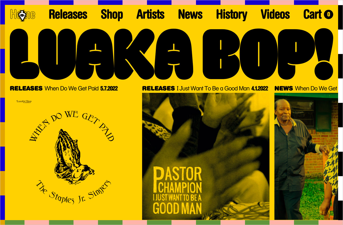 Luaka Bopウェブサイトの画面キャプチャ画像