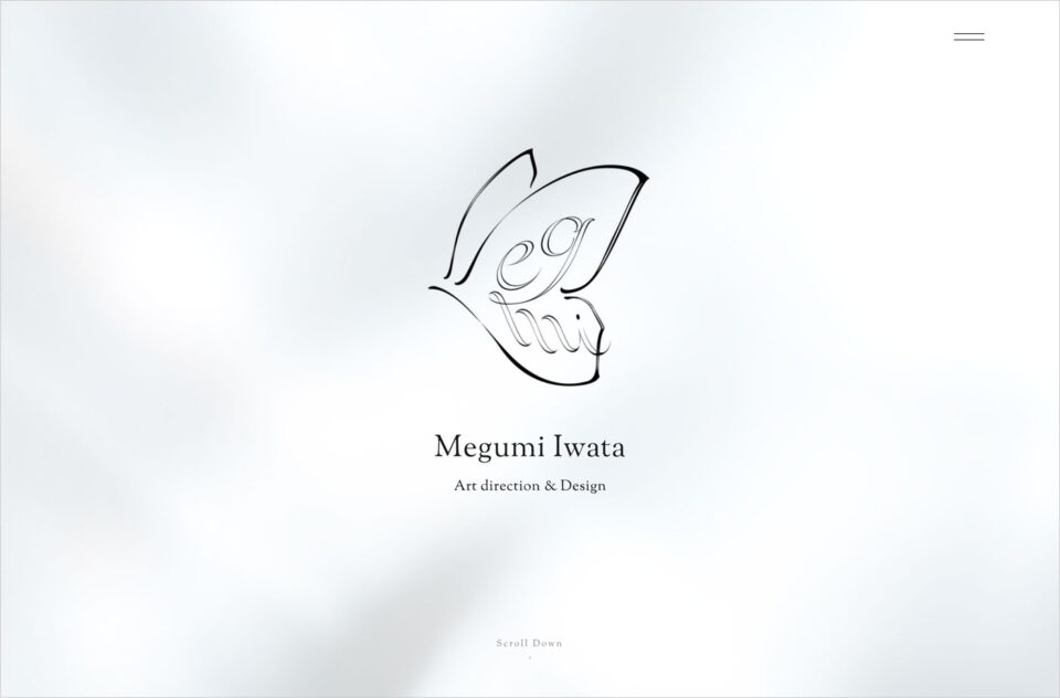 Megumi Iwata | 東京のブランディングデザイン事務所ウェブサイトの画面キャプチャ画像