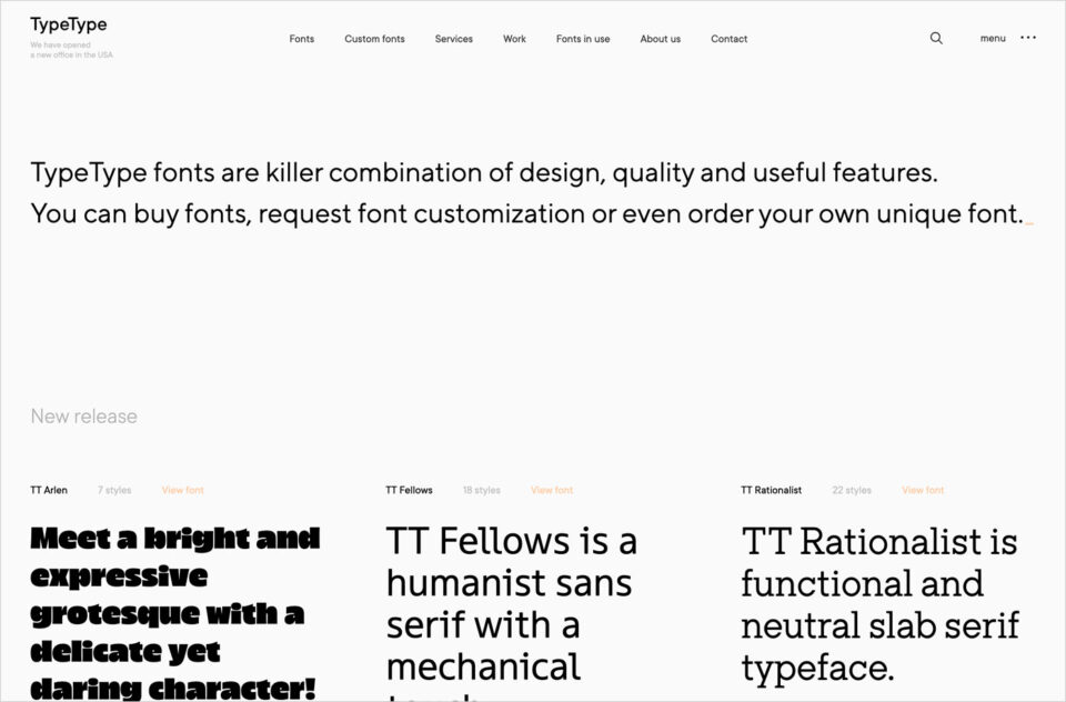TypeType | Buy Fonts For Commercial Useウェブサイトの画面キャプチャ画像