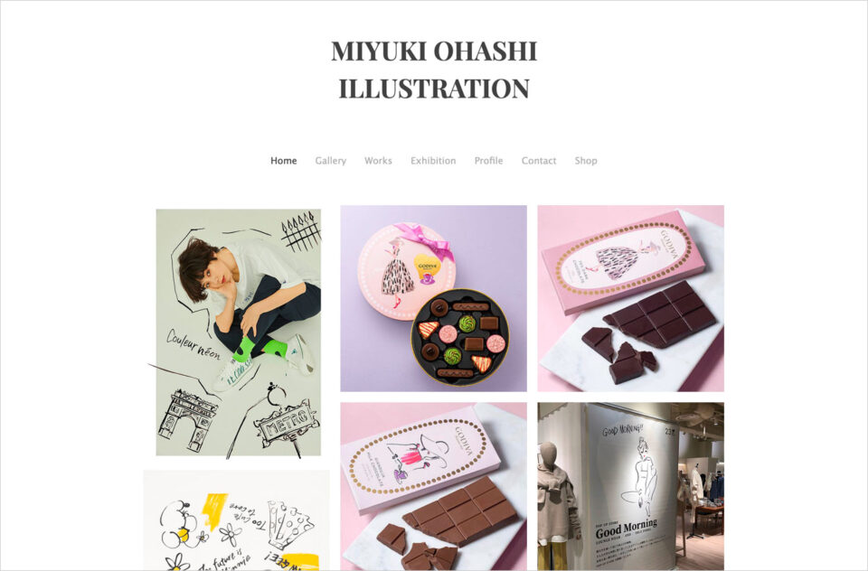 MIYUKI OHASHI ILLUSTRATIONウェブサイトの画面キャプチャ画像