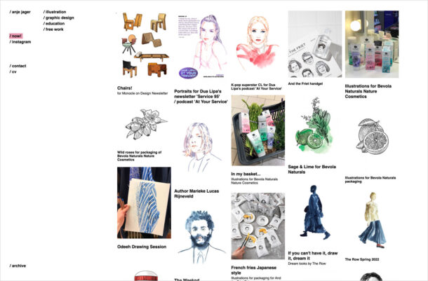 anje jager – art direction | graphic design | illustrationウェブサイトの画面キャプチャ画像