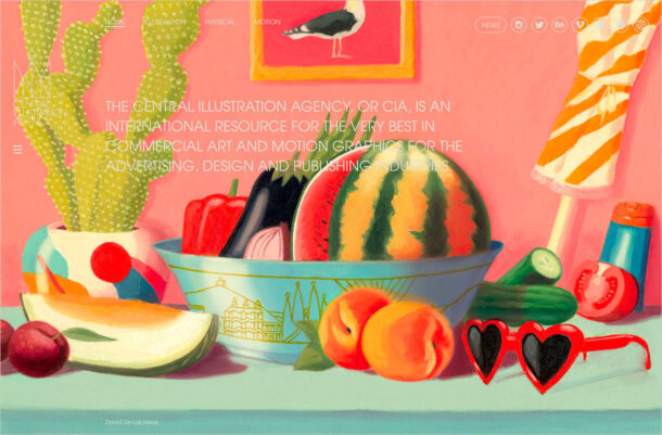Central Illustration Agencyウェブサイトの画面キャプチャ画像