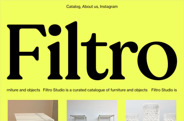 Filtro Studioウェブサイトの画面キャプチャ画像
