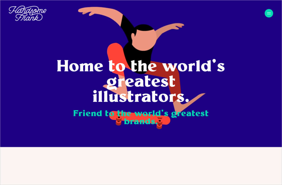 Handsome Frank / Home to the world’s greatest illustratorsウェブサイトの画面キャプチャ画像