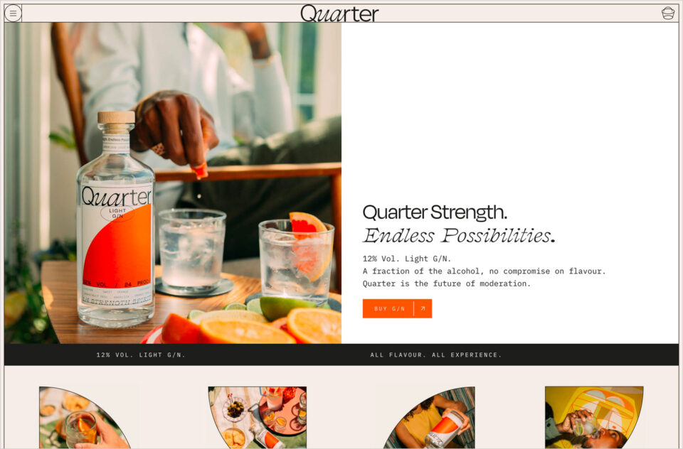 Quarterウェブサイトの画面キャプチャ画像