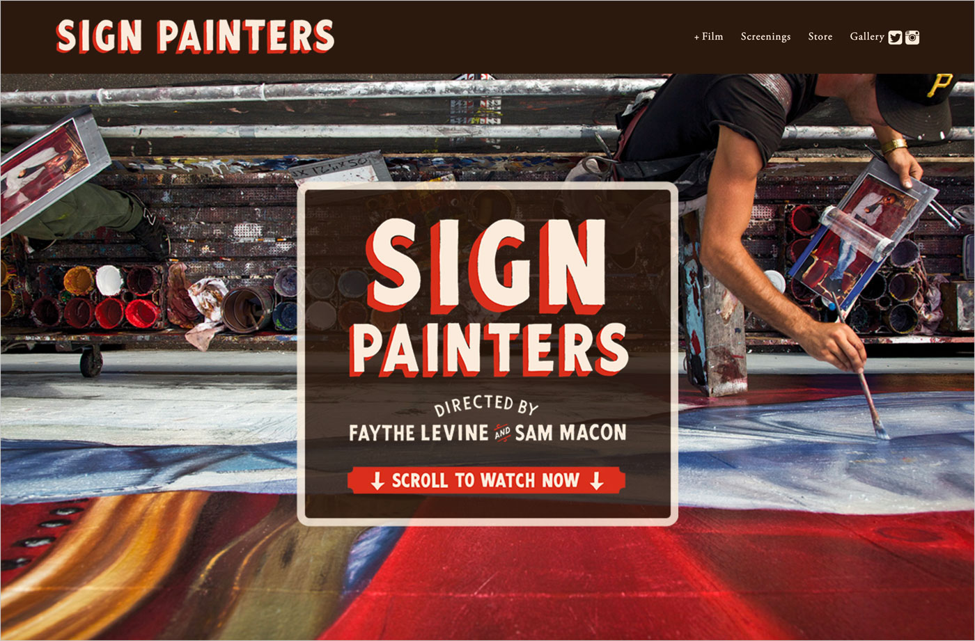 Sign Painters: The Movieウェブサイトの画面キャプチャ画像
