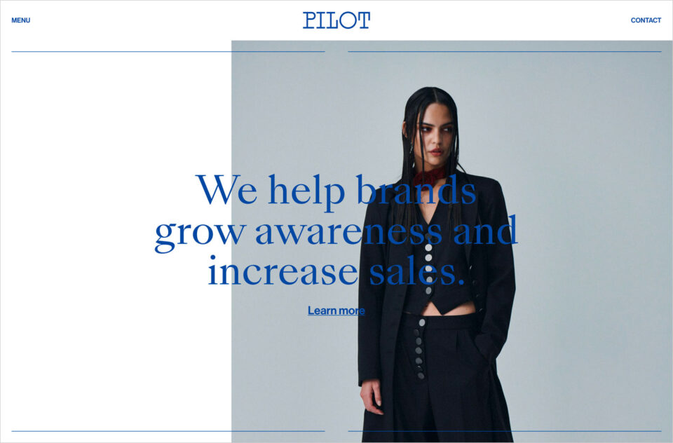 Pilot – Digital Marketing Partnersウェブサイトの画面キャプチャ画像