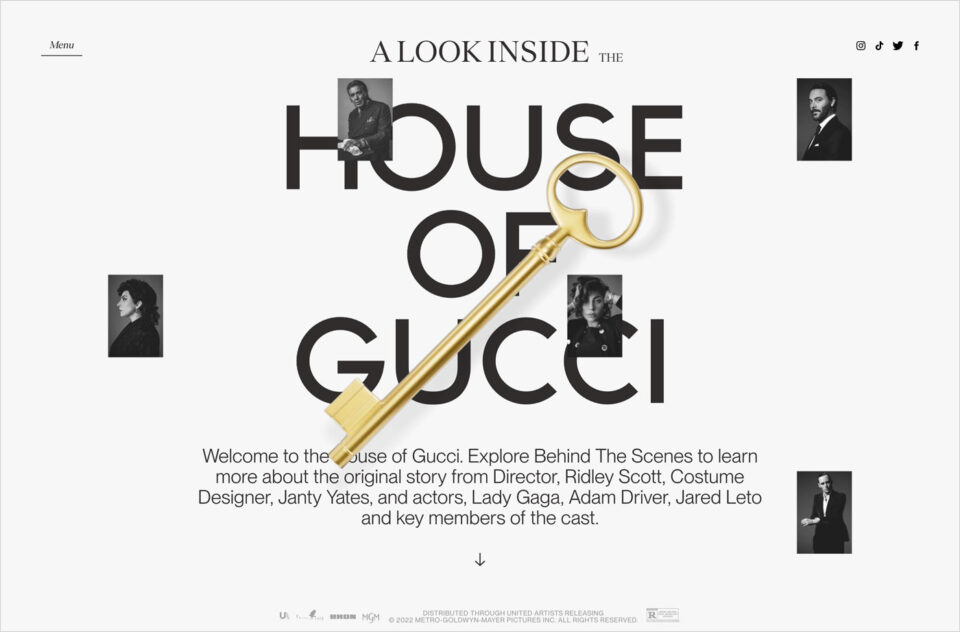 House of Gucci — An Inside Lookウェブサイトの画面キャプチャ画像